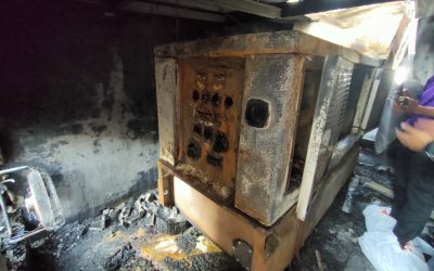 Incendio en grupo electrógeno